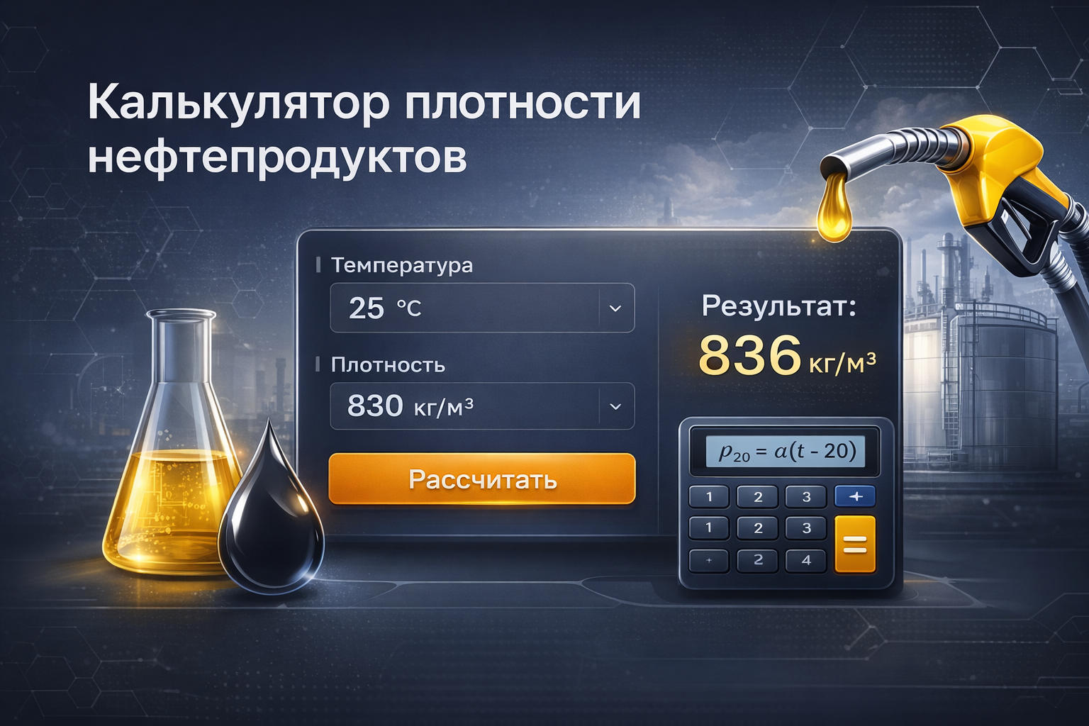 Калькулятор плотности нефтепродуктов онлайн